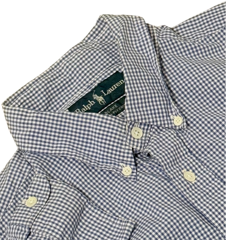 Ralph Lauren‎ Blake XL Blue Gingham Checkered Button Down Shirt